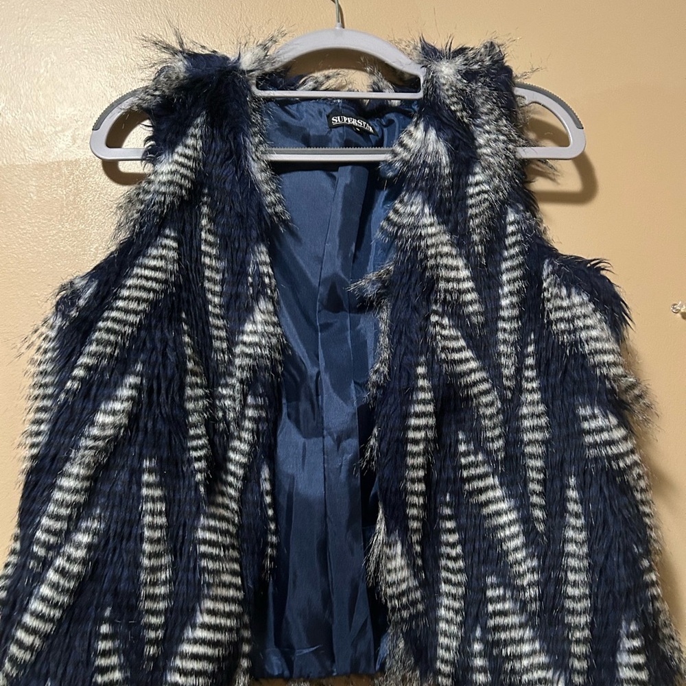 Blue and White Madison Montgomery AHS coven feather vest
